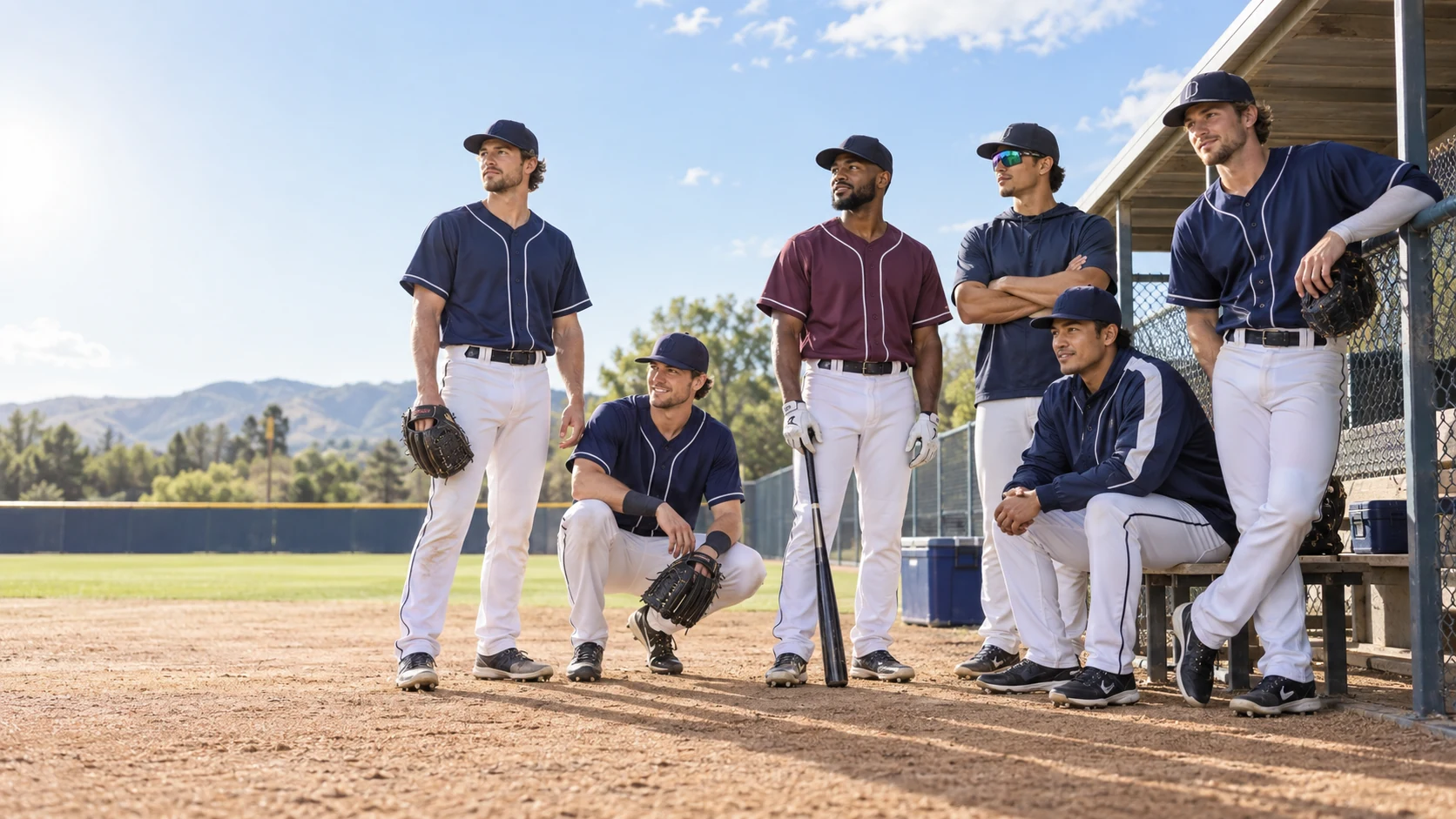 Coordinated baseball match, training and off-field apparel concept