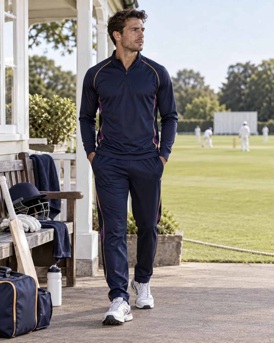 practice bottoms editorial cricket teamwear on an athlete